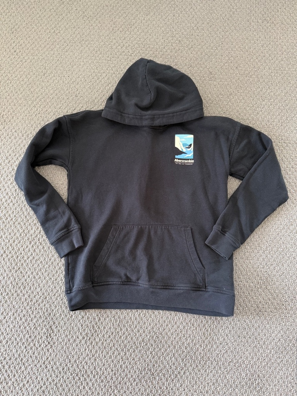 abercrombie kids Black Relaxed-Fit Hoodie